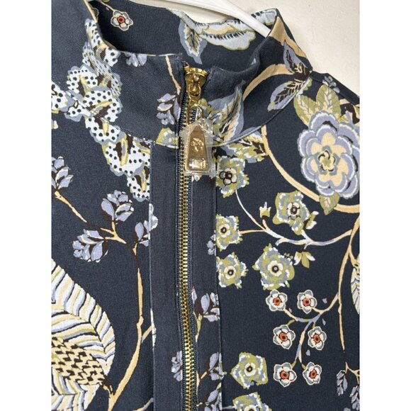 Spartina NWT Nora Half Zip Marsh Boardwalk Navy Floral Preppy Dress Size Small - Picture 3 of 8